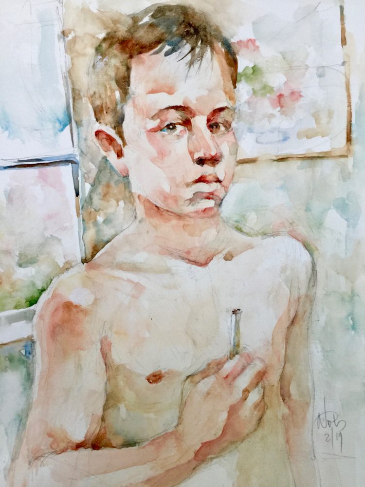 Boy with a cigarette