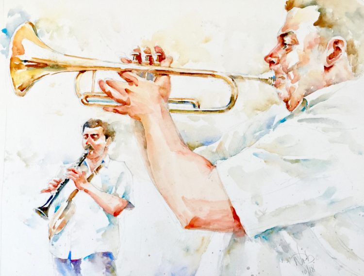 Street musicians near Omonia Square, Athens