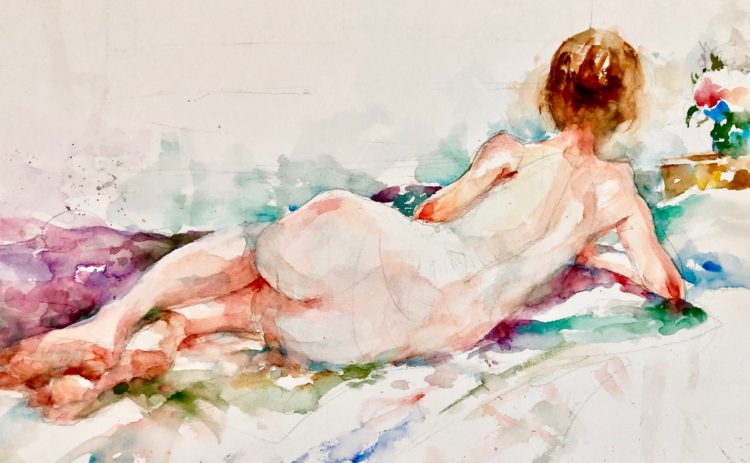 Reclining nude (aprés C. Reid)
