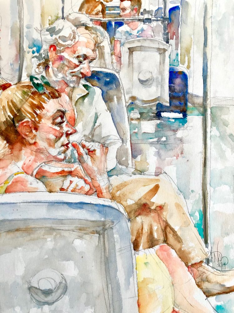 Man asleep on the metro