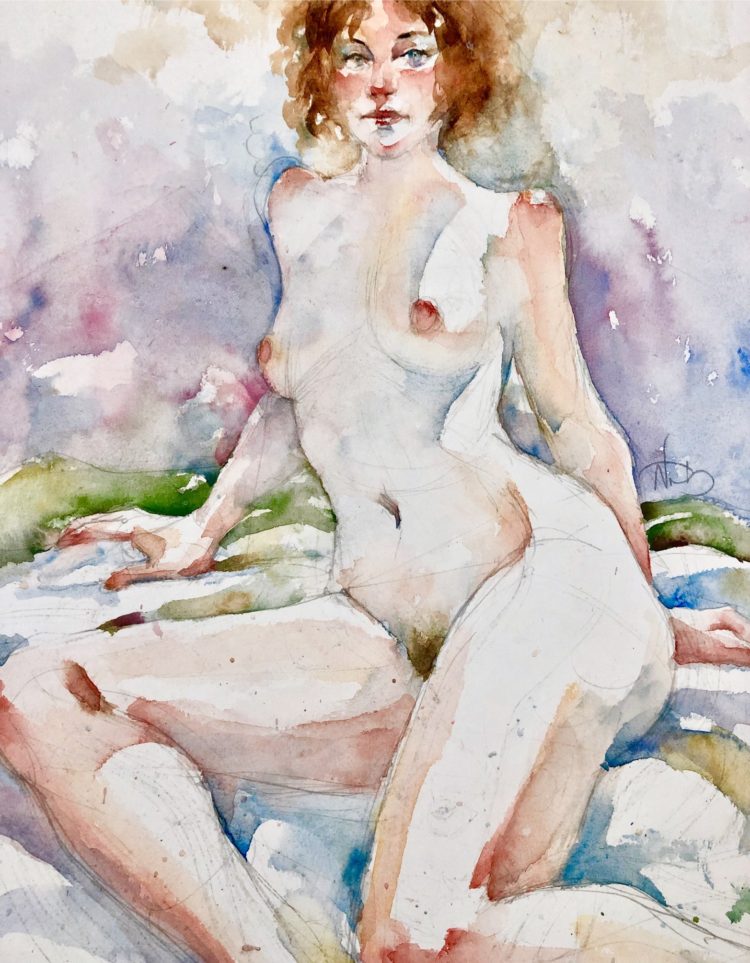 Seated nude